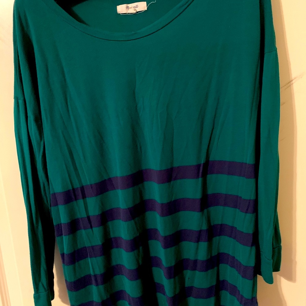 Green & Blue Striped Top